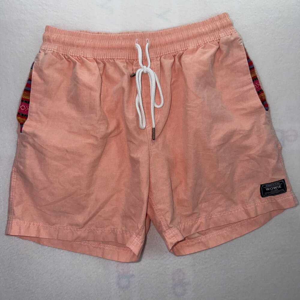 Wowie OG short Large Pink Mens Aztec tribal Drawstring Elastic Waist pocket